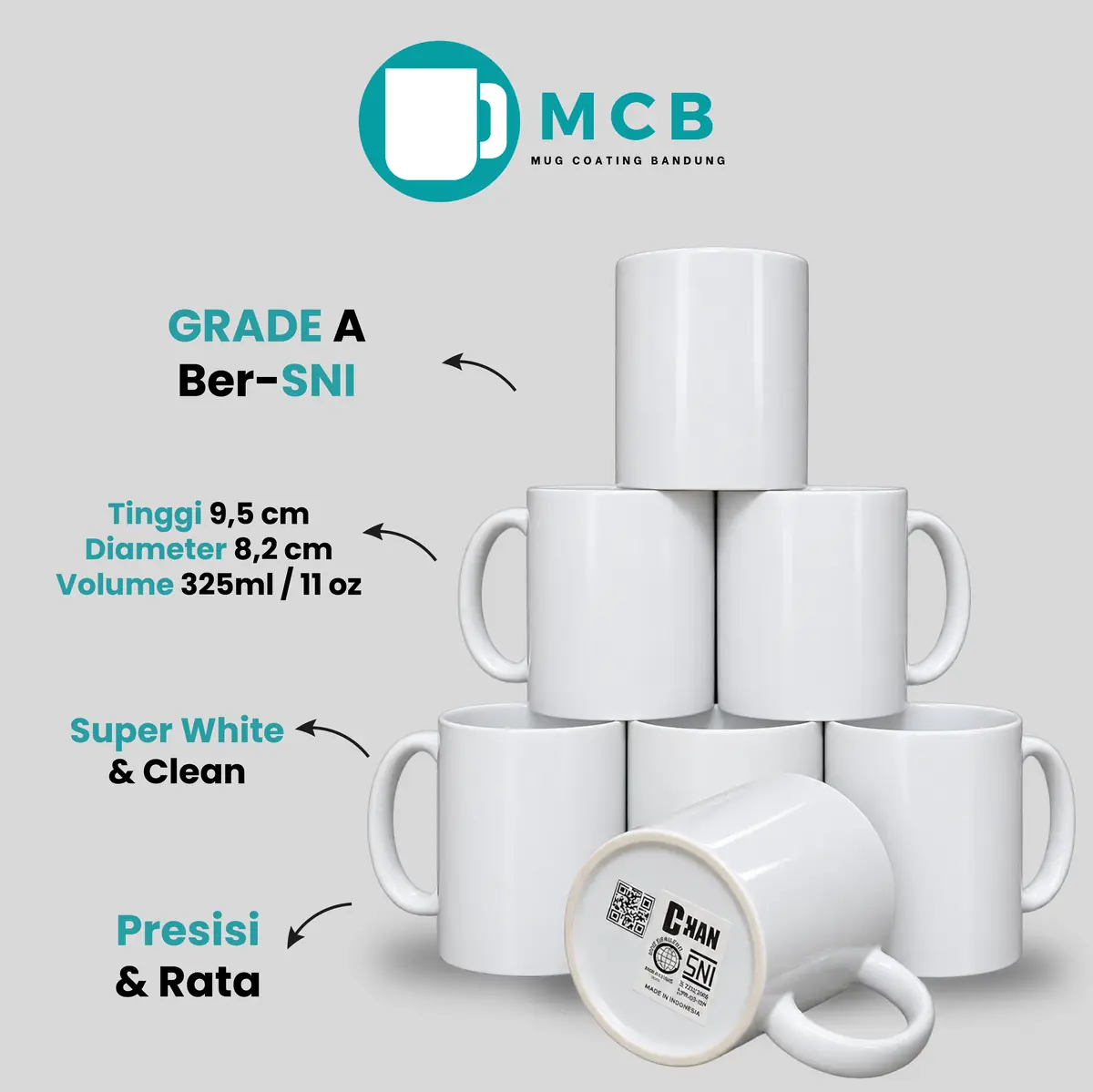 Mug Coating Super White hasil sablon cetak tampilan 3